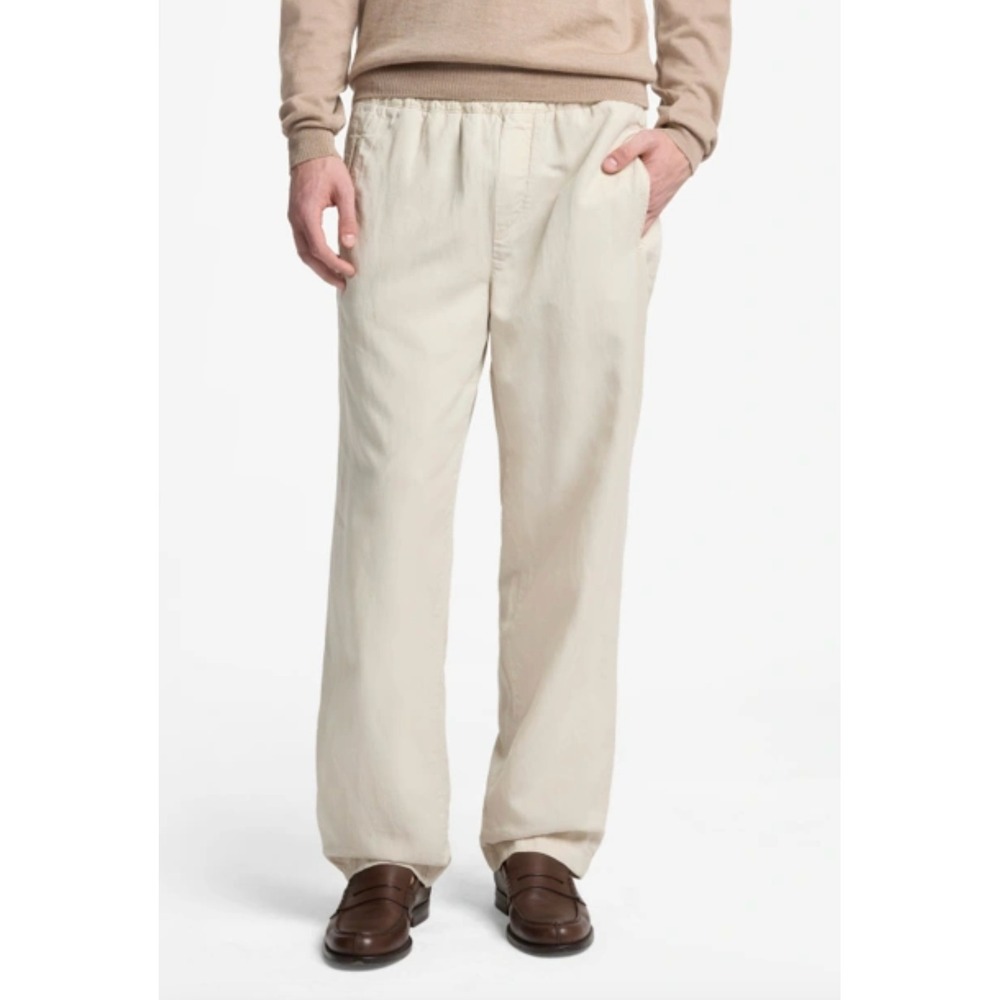 7 For All Mankind Italian Fabric Jogger‎ Pants Bone 2XL Linen Blend High Rise